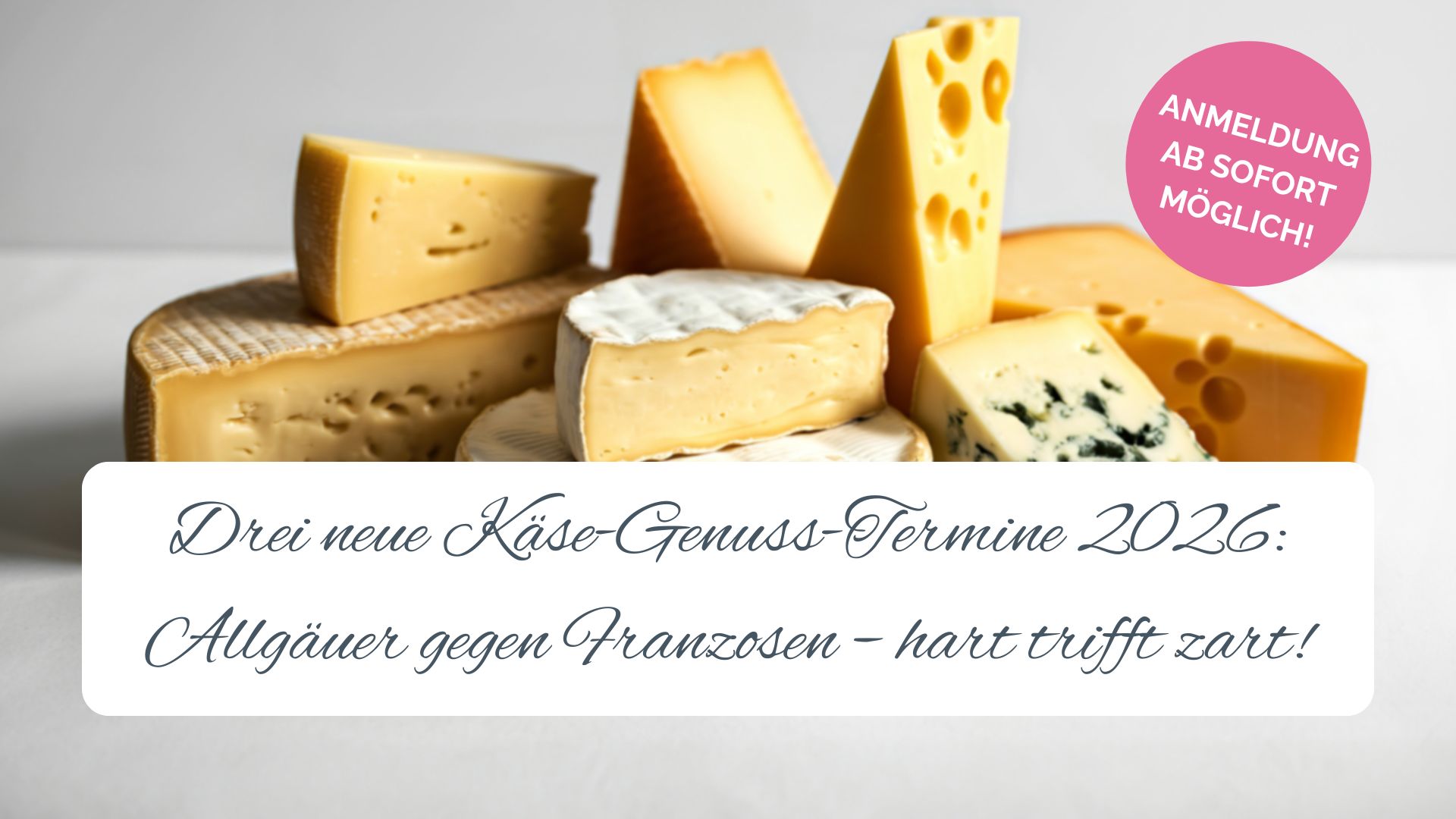 Käse-Genuss-Abende im Burgcafé Langenfeld: handwerkliche Käsespezialitäten, passende Getränkebegleitung, 95 € p. P. Jetzt Plätze sichern!