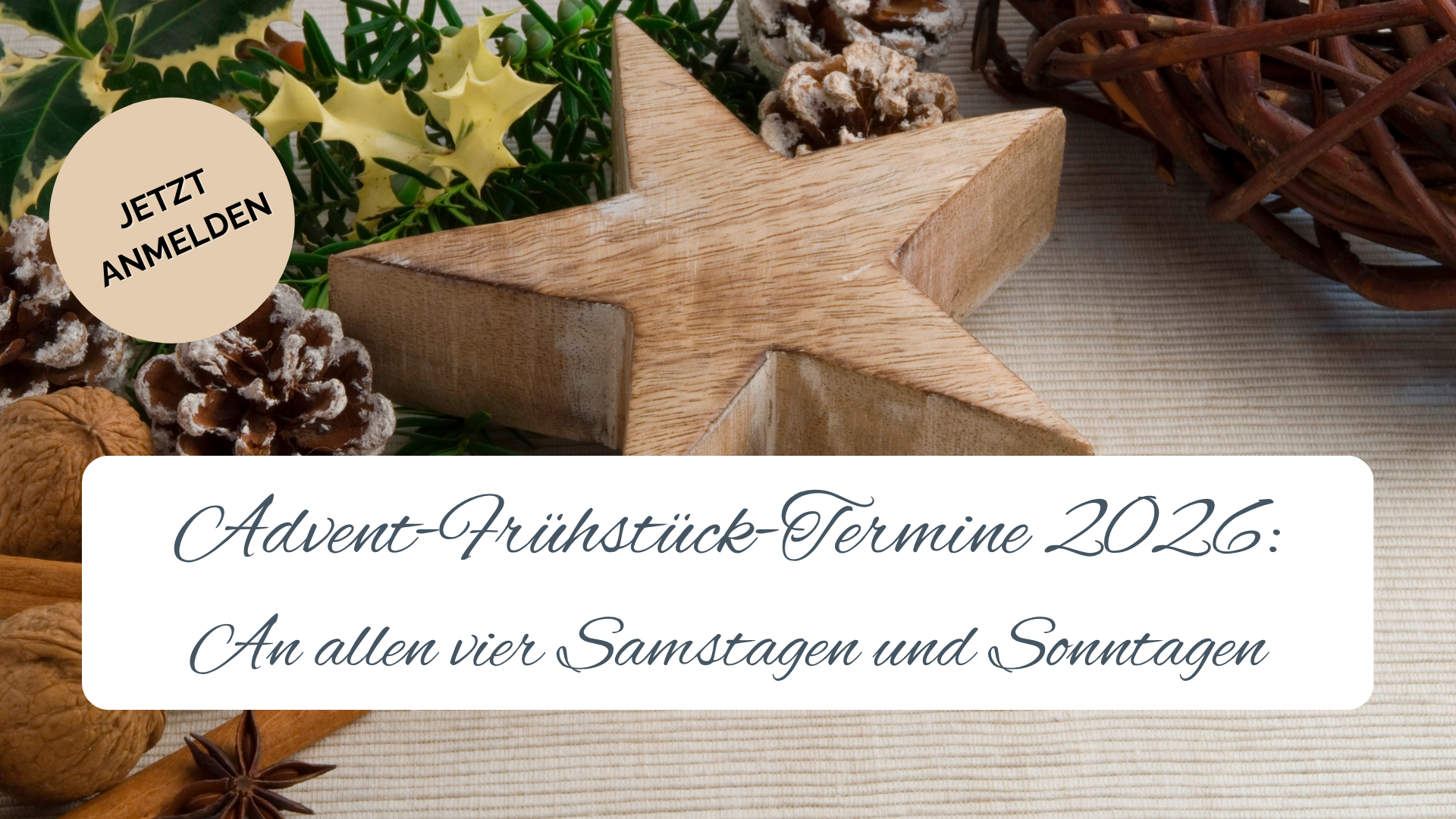 Advents-Frühstücksbuffet 2026 im Burgcafé Haus Graven in Langenfeld an allen vier Adventswochenenden